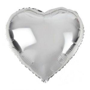 Silver Heart Balloon