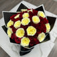50 stems White and Red Roses