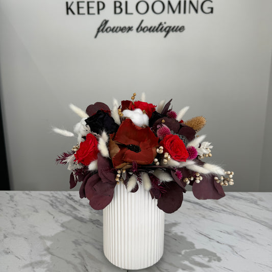 Red Romance - Preserved Flowers in Vase