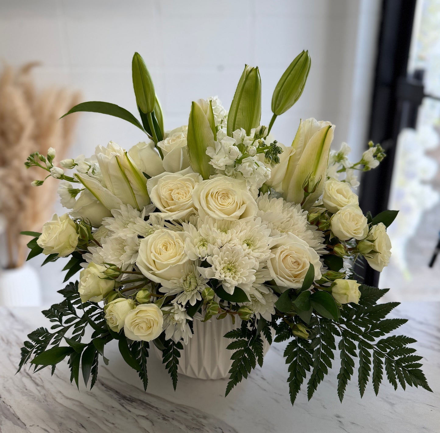 Elegant Whites Centerpiece
