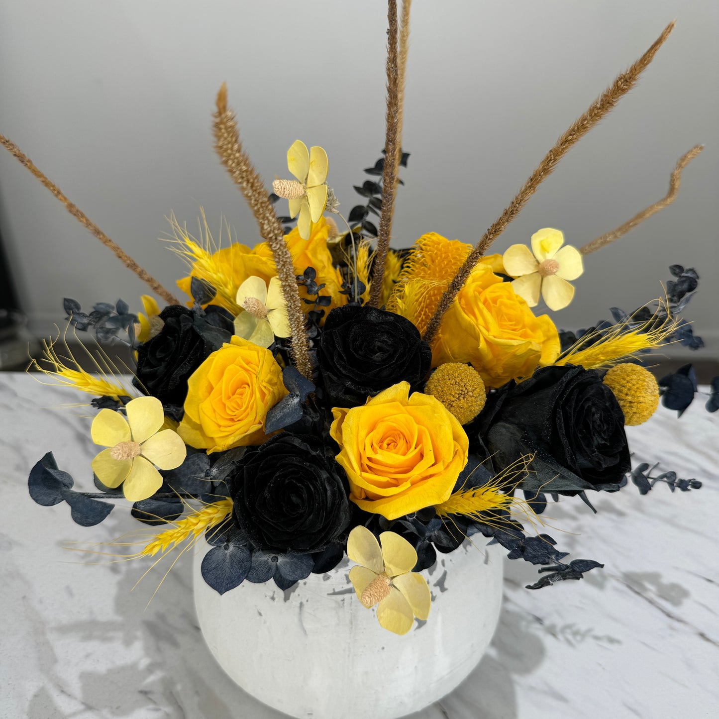 Mellow Yellow - Preserved Flowers in Vase