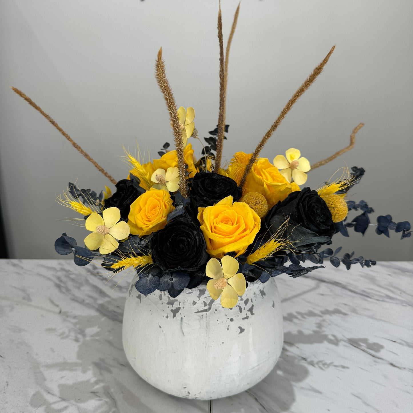 Mellow Yellow - Preserved Flowers in Vase