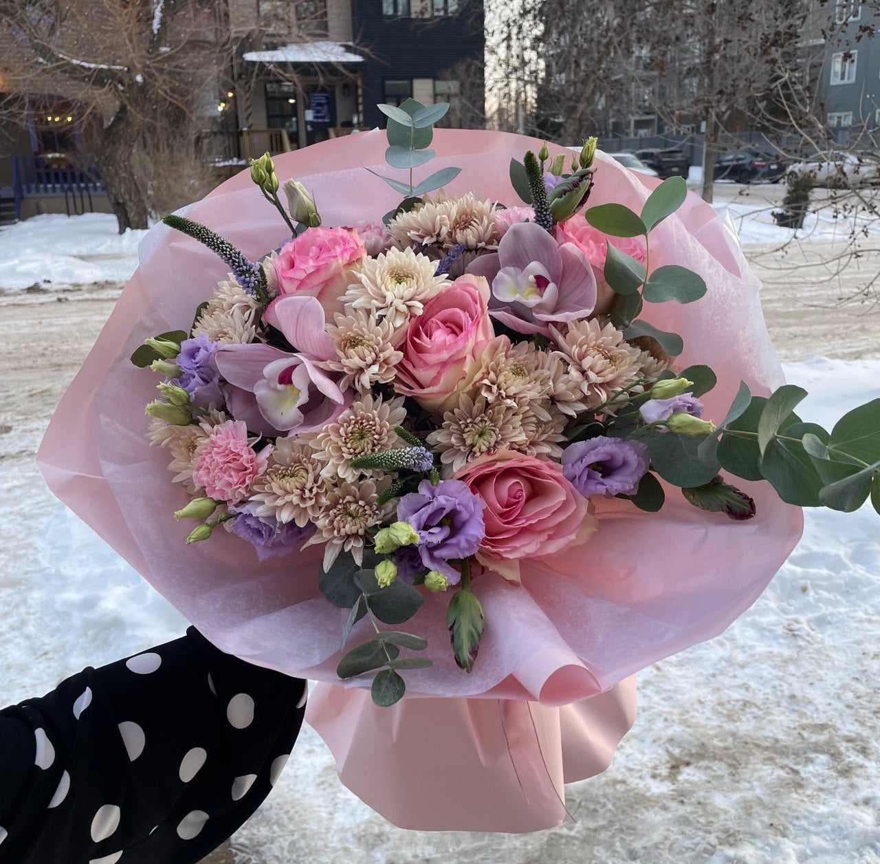 Orchids and Eustoma Bouquet