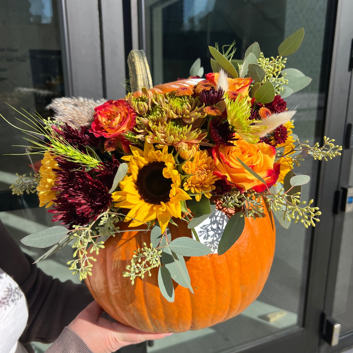 Pumpkin with Sunflowers