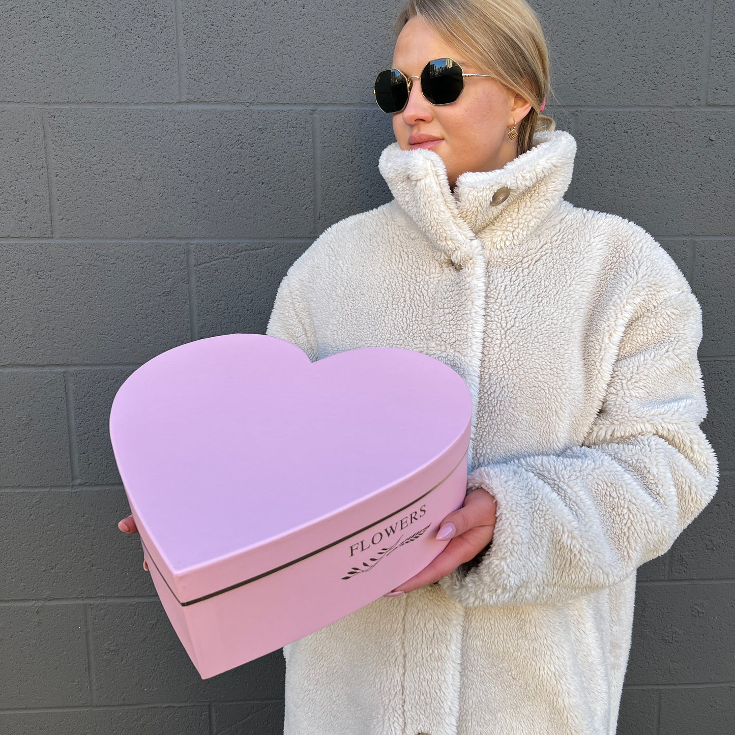 Heart Flower Box - Pink