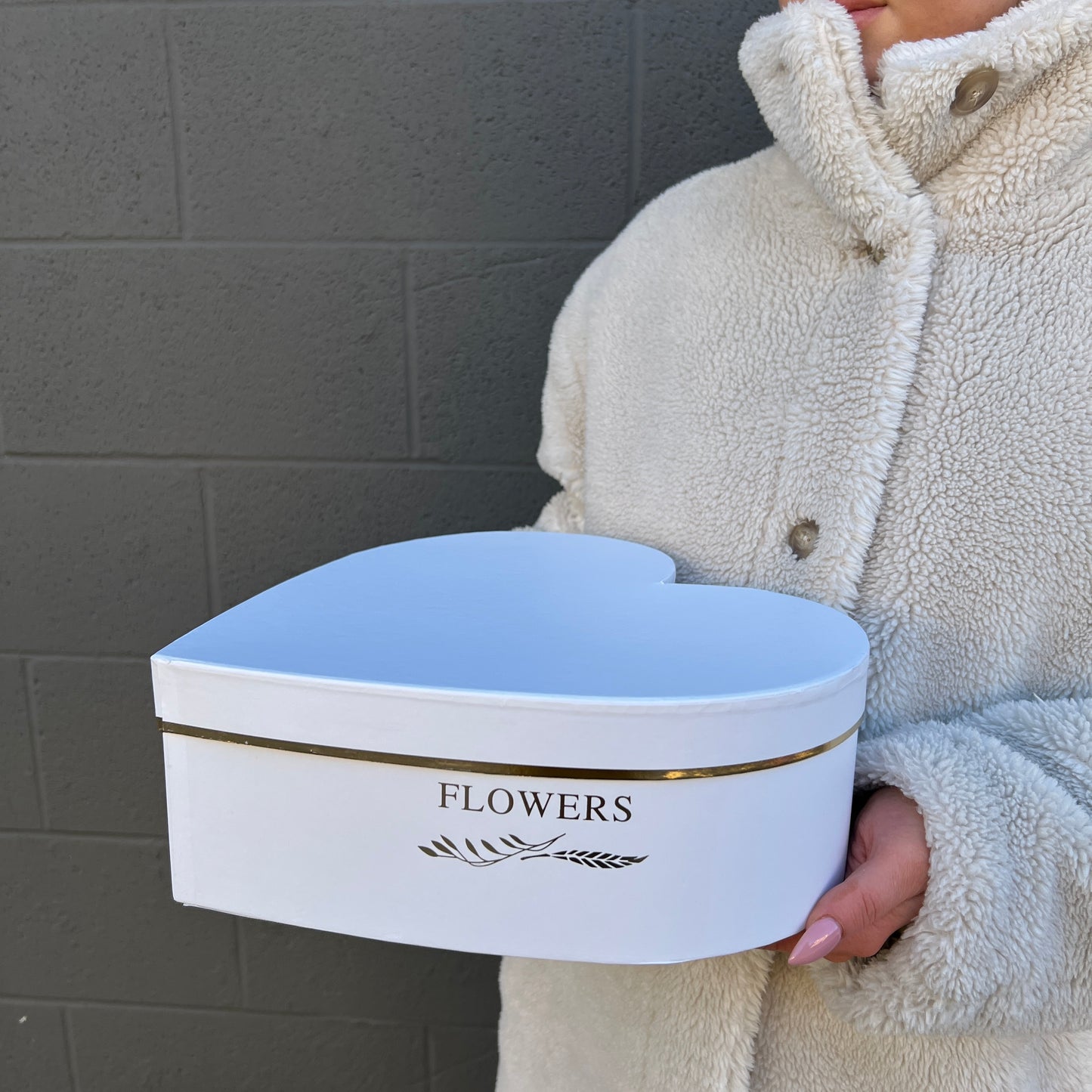 Heart Flower Box - White