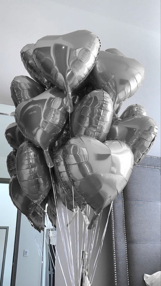 Silver Heart Balloon