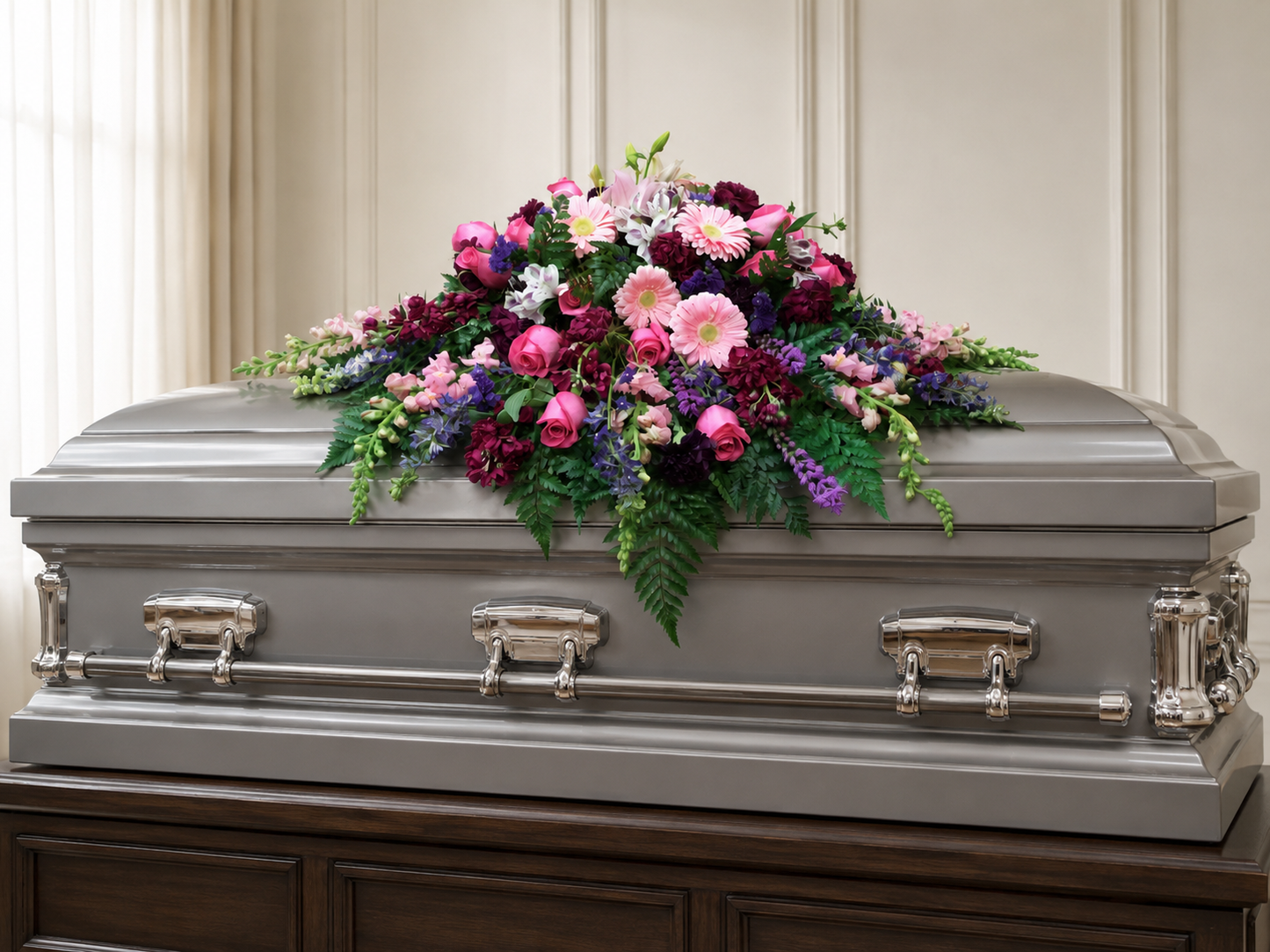 Purple Casket Spray Designer’s Choice