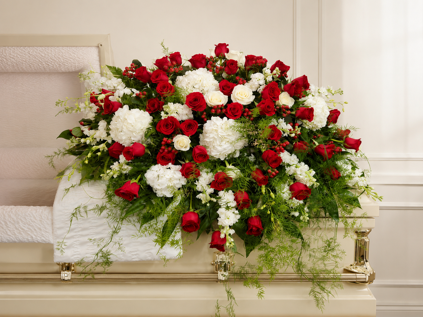 Red Casket Spray Designer’s Choice