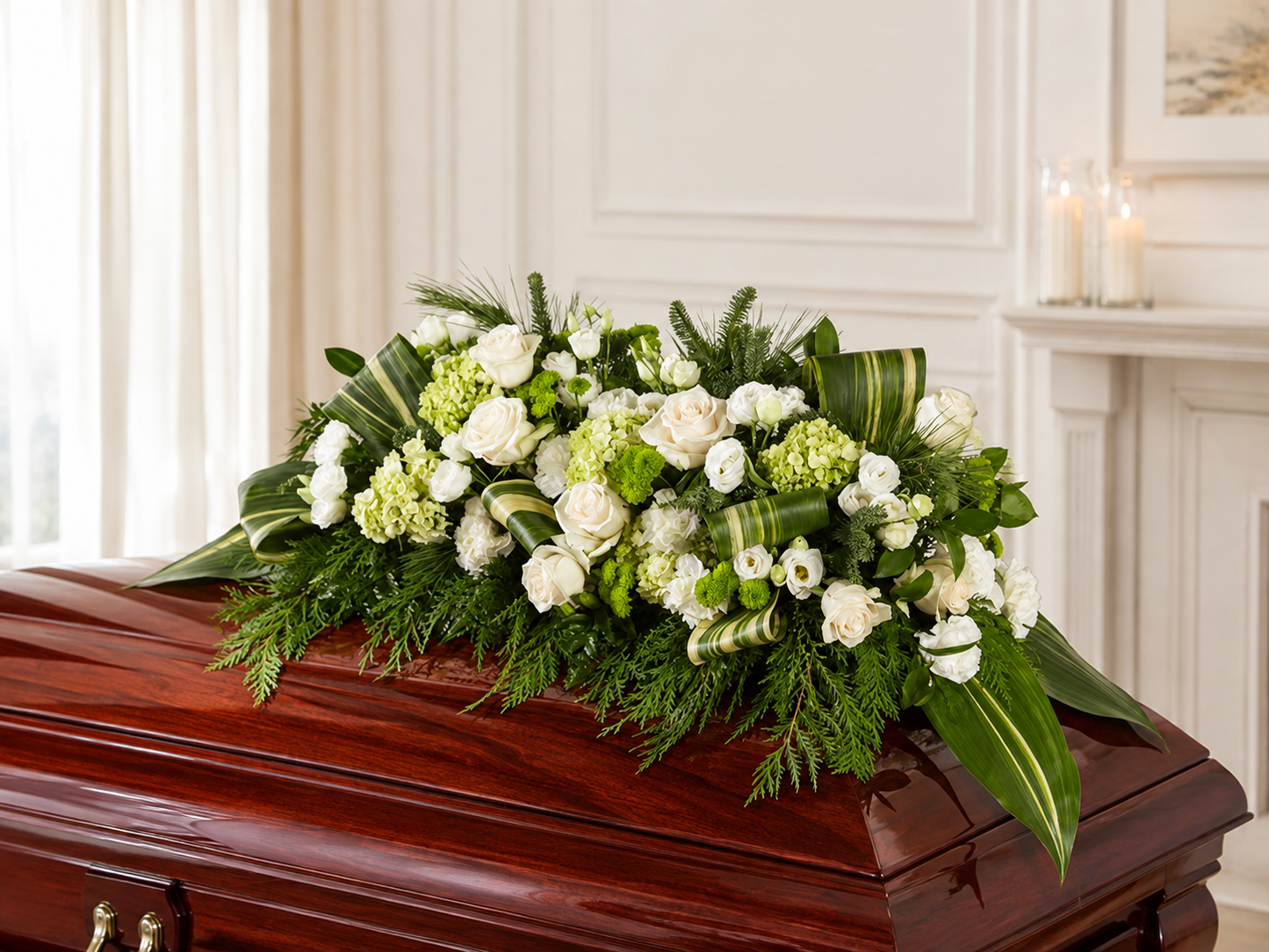 White Casket Spray Designer’s Choice