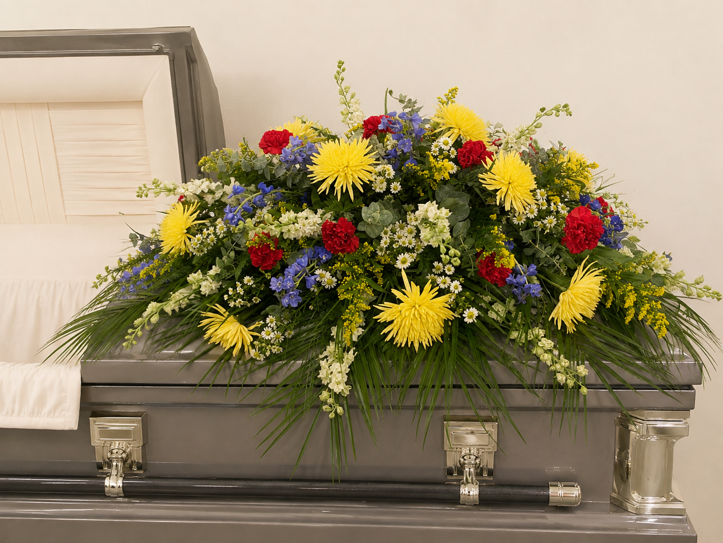 Yellow Casket Spray Designer’s Choice